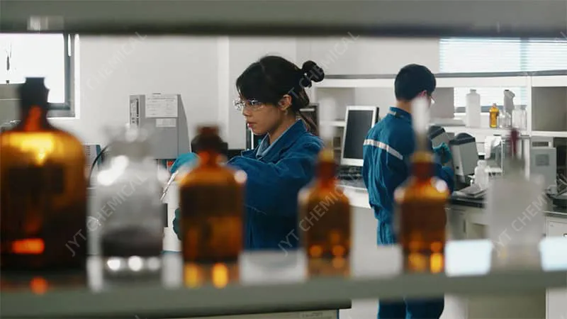 A lab with samples of 2-Ethylhexanoic Acid