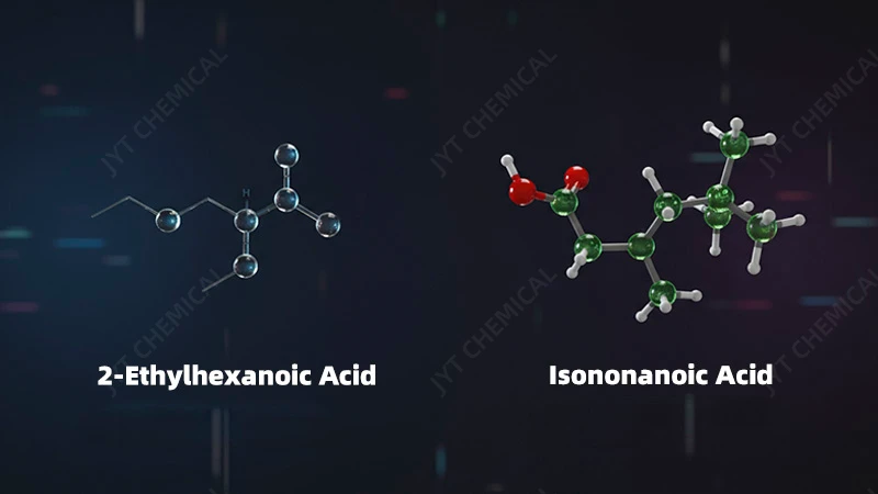 Diagram comparing the branched structures of INA and 2-EHA