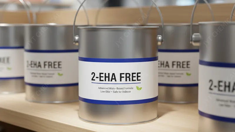 A can of paint with a "2-EHA Free" label on it